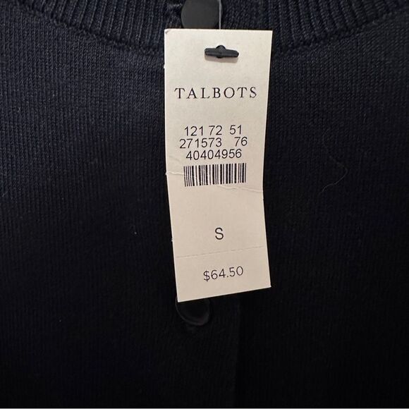 NWT Talbots black Pima cotton button-up cardigan sweater size small - Picture 7 of 8